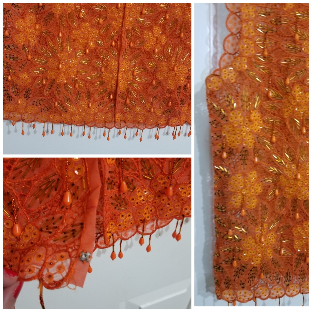 Vintage orange beaded top - Picture 5 of 5